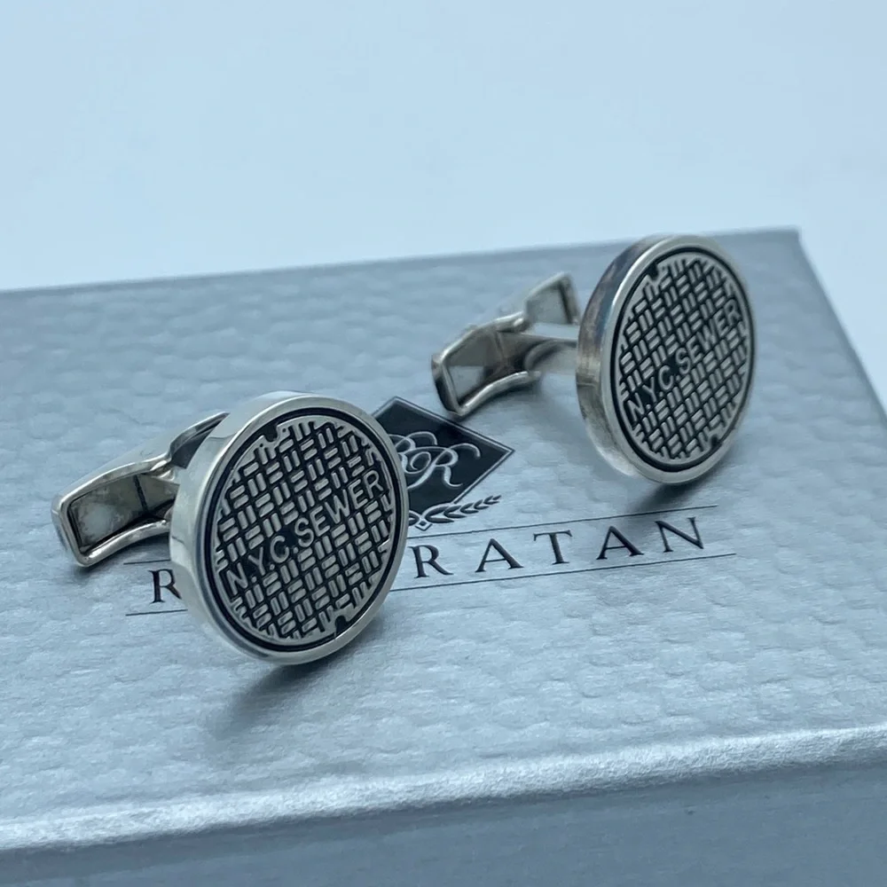 Vintage New York‎ City manhole cover cufflinks Sterling 925